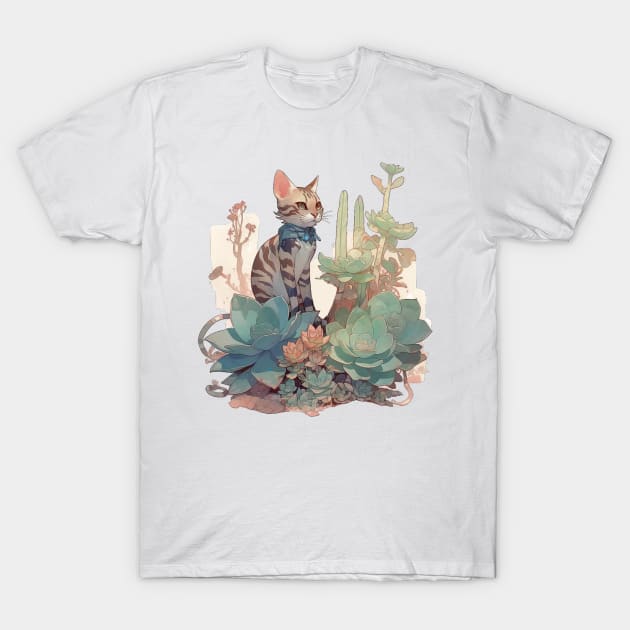 Cute Bengal cat T-Shirt by GreenMary Design